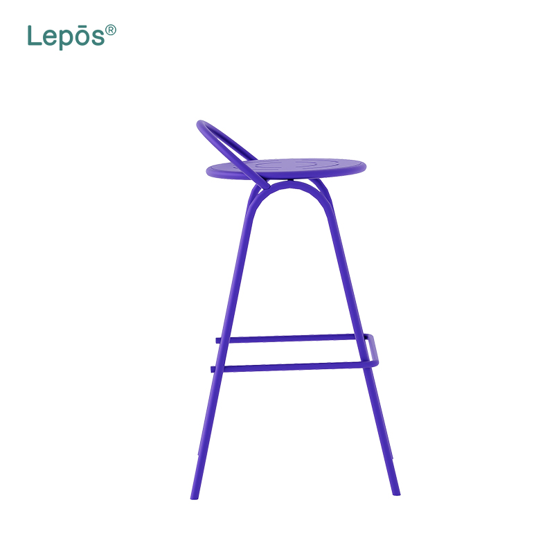 Silla de bar alta de patio al aire libre de diseño contemporáneo, marco de aluminio anti óxido, silla de bar para café y jardín para uso comercial y residencial
