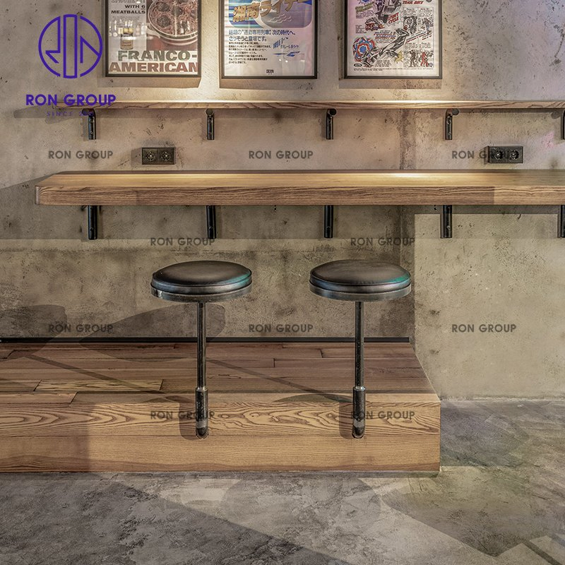Mesa cuadrada de bistró moderno para club nocturno, muebles de restaurante, taburetes altos de bar