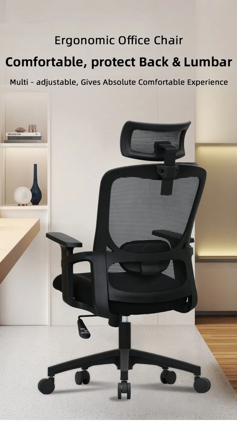 Silla de oficina de malla ergonómica