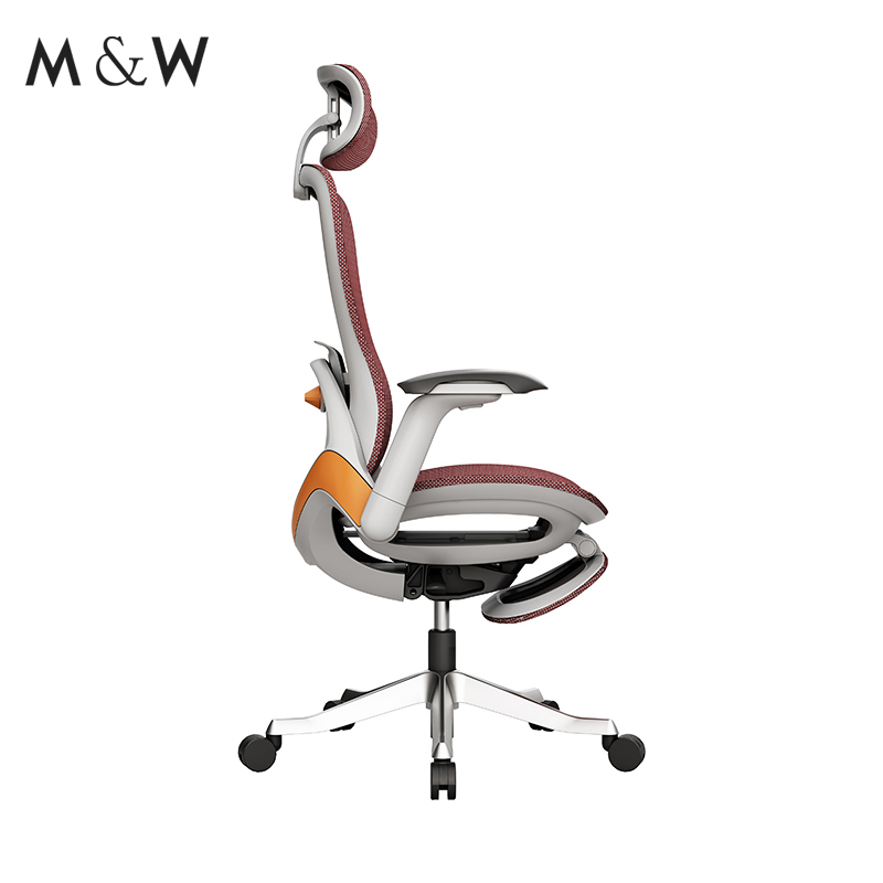 Silla de oficina ejecutiva ergonómica ajustable con malla y giro de M&W Factory Furniture
