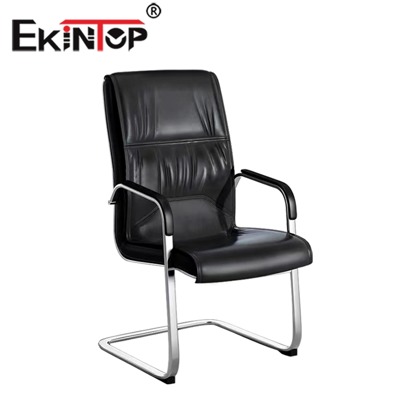 Silla de oficina ejecutiva ergonómica de cuero negro moderno Ekintop, cómoda, con respaldo reclinable y giro