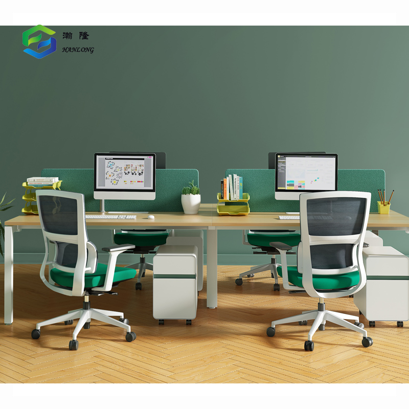 Precio de fábrica mesa de trabajo de banco estación de trabajo mesa moderna de oficina para 4 persona