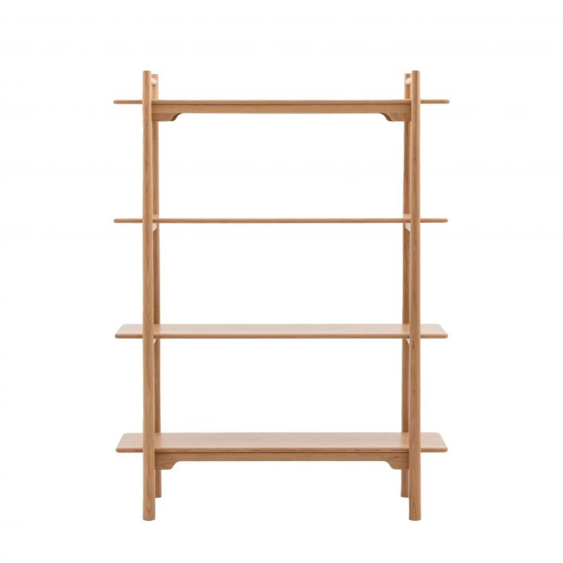 4-Tiers Estante de exhibición de madera de roble natural, soporte para plantas en la pared, estantería de esquina organizadora para sala de estar, oficina en casa, cocina