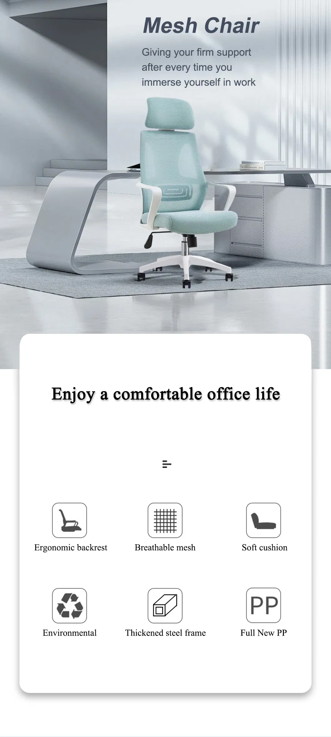 Diseño Nuevo Alto Muebles Chinos Silla de Oficina de Lujo