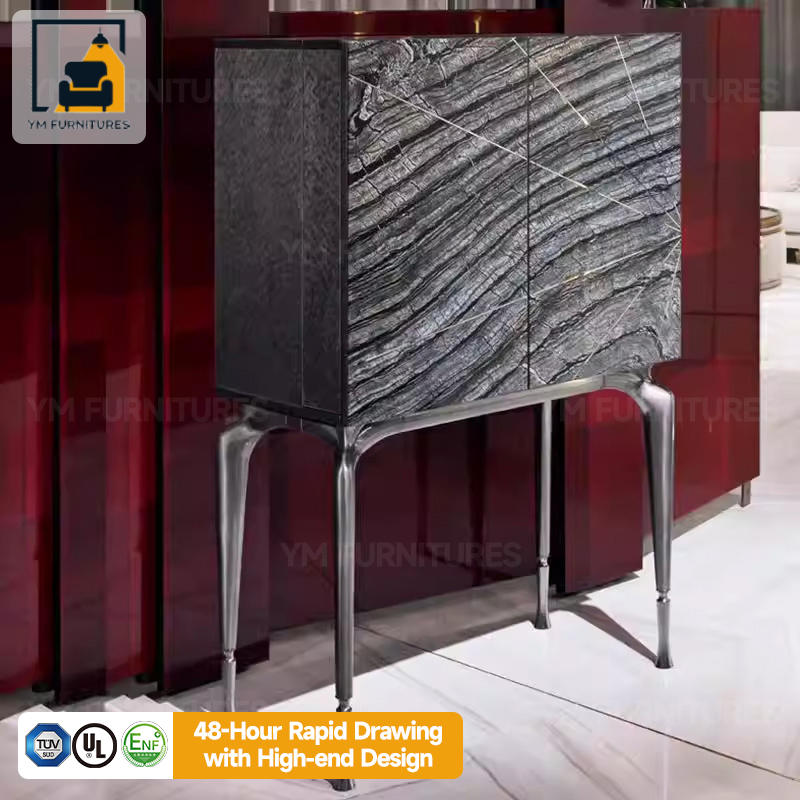 Muebles de decoración para sala de estar, armarios, mueble de lujo, mesa consola gris, aparador de vino