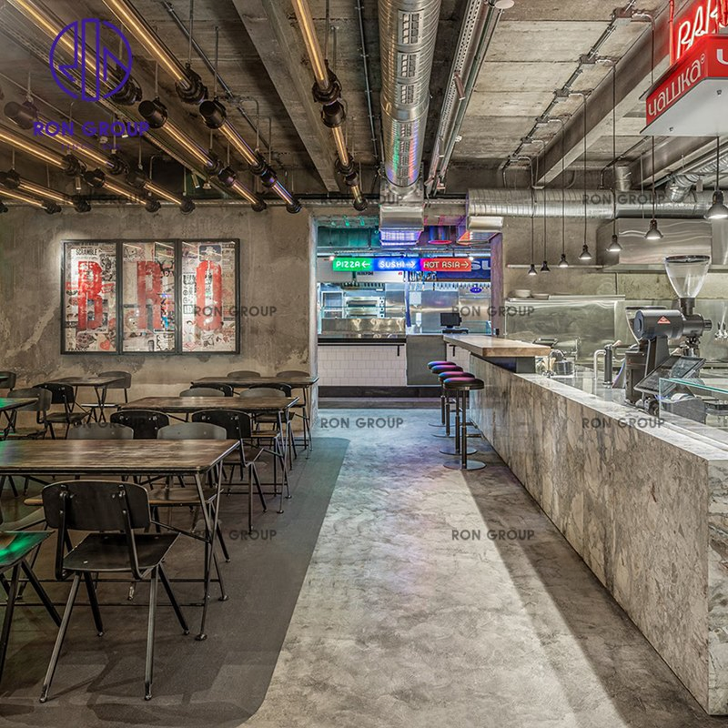 Mesa cuadrada de bistró moderno para club nocturno, muebles de restaurante, taburetes altos de bar