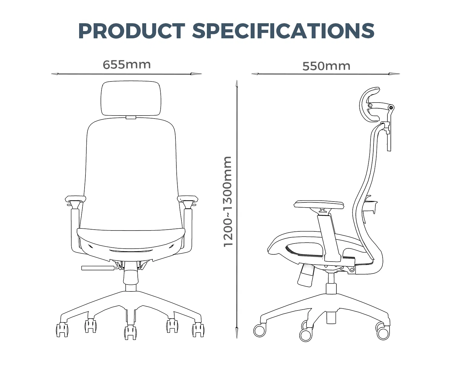 Silla de oficina vista lateral