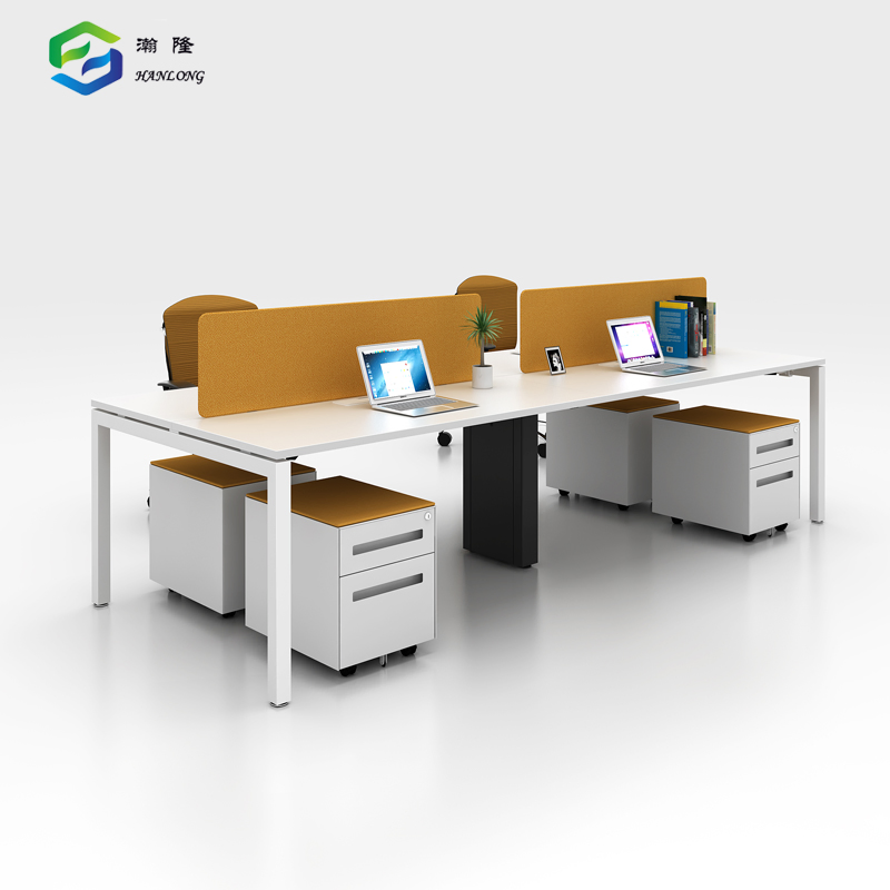 Precio de fábrica mesa de trabajo de banco estación de trabajo mesa moderna de oficina para 4 persona