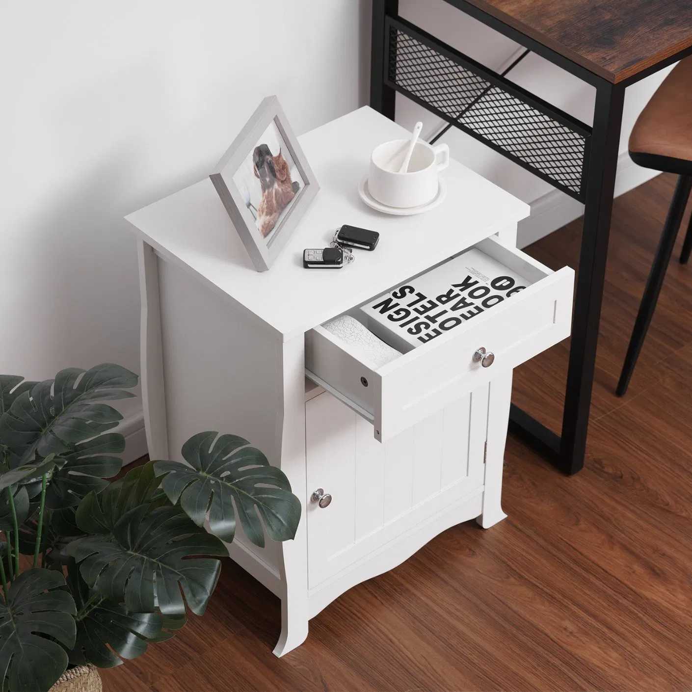 Gabinete de almacenamiento de madera moderno OEM/ODM, mesa de noche simple, cómoda para vestir, ecológica, duradera, apartamento, dormitorio