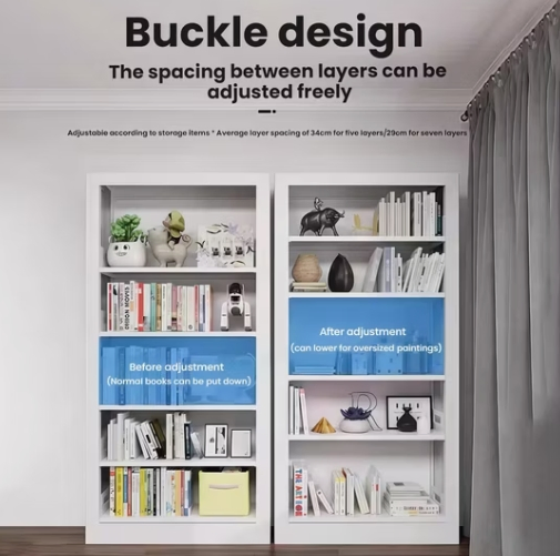 Mueble moderno y sencillo estantería de acero para almacenamiento en acero para sala de estar, dormitorio y escuela