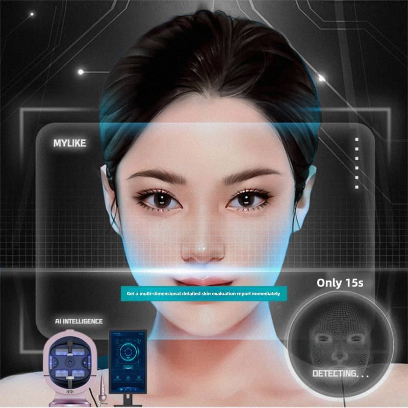 Factory Supply Smart AI Skin Analyzer Machine for Face Moisture Oil Pores Wrinkles UV Spot Analysis US/EU Compatible Commercial