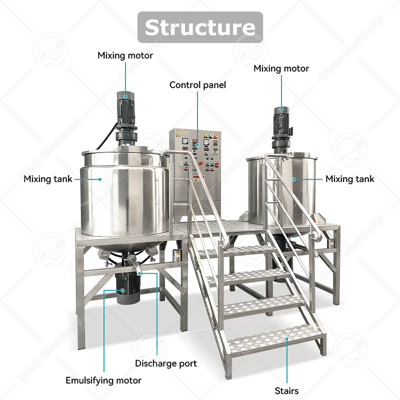 OCEAN Small Batch Beauty Cosmetic Cream Manufacturing Equipment Shampoo and Conditioner Make Machine