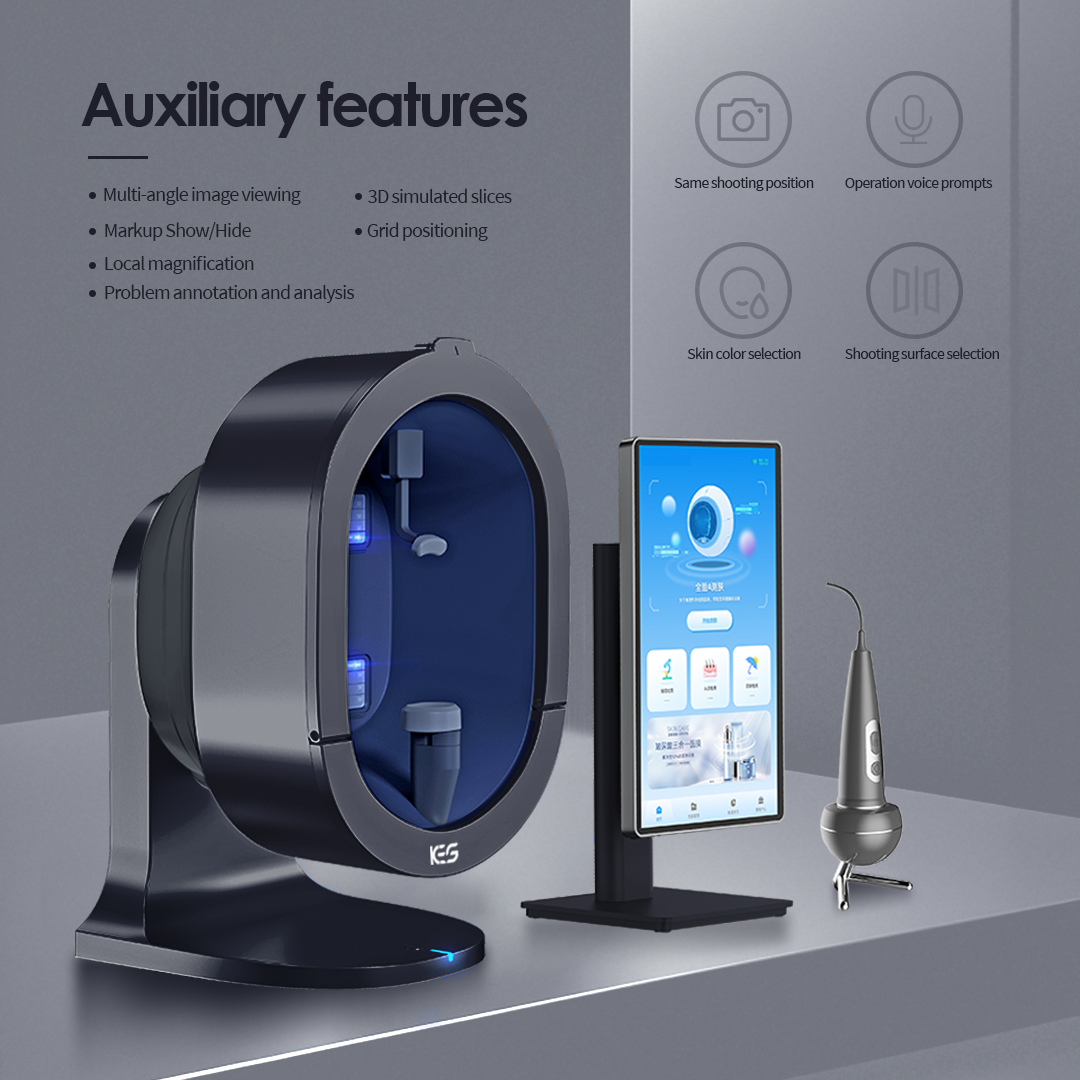 Kes 3D Smart Full Face Moisture Wrinkles Acne Scanner Skin Analyzer Machine For Skincare Facial AI Supports