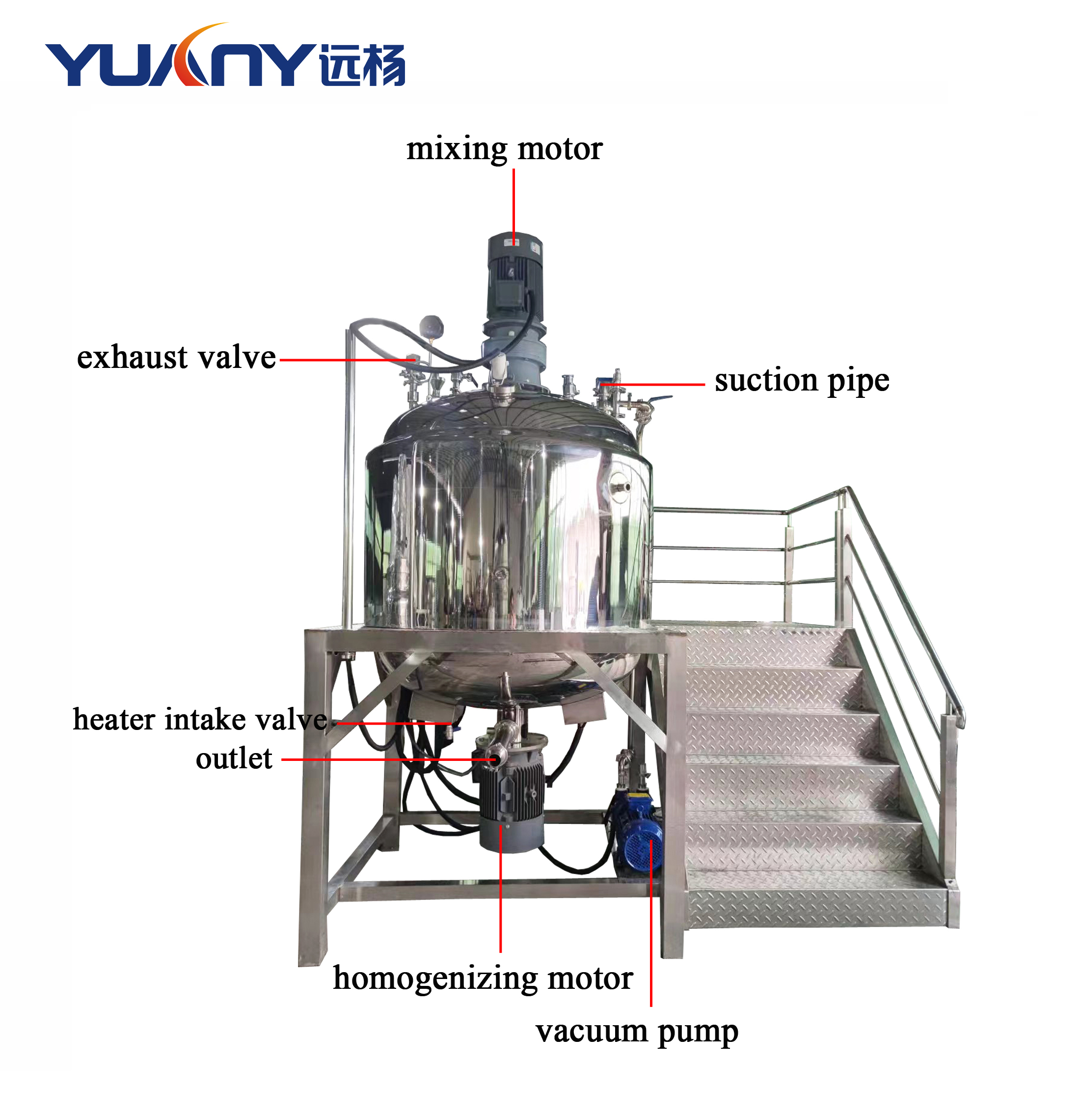 CE Cosmetic Making Machine Cream Mixer Mixing Emulsifying Cooling Electric or Steam Heating Cosmetics Production Equipment
