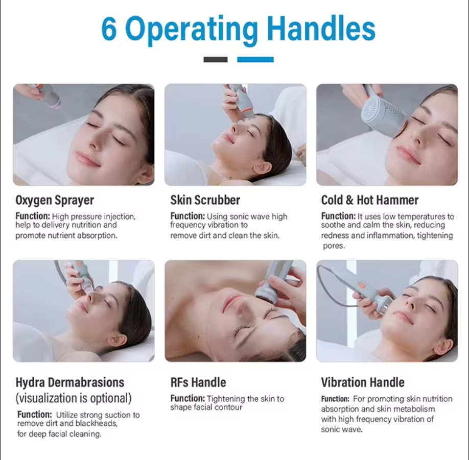 Manufacturer 6 in 1 H2o2 Hydra Dermabrasion Deep Cleansing Small Bubble Hydrodermabrasion Facial Machine