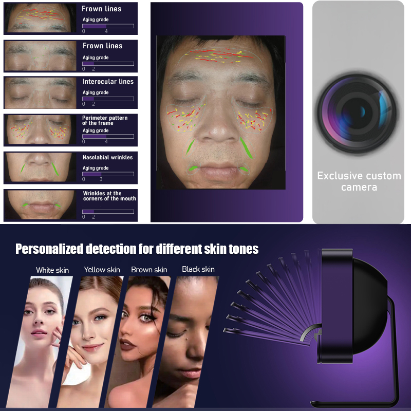 Factory Production New Multifunctional 3D Beauty PC Skin Image Analyzer Intelligent Facial Analysis Test