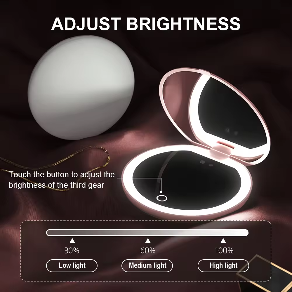 Intelligent UV Camera Mirror Travel Makeup Mirror with Light for Sunscreen Testing Skin Protection
