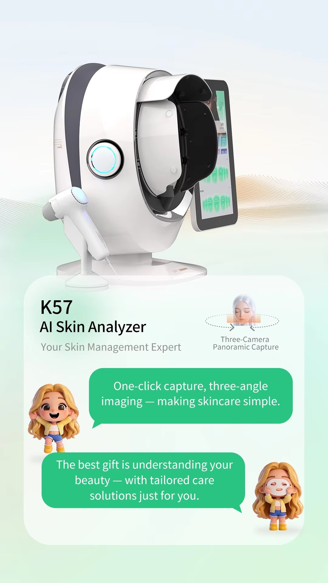 Original Production 3d Facial Skin Analyzer Analizador De Piel Skin Scanner Analyseur De Peau Facial Analysis Machine