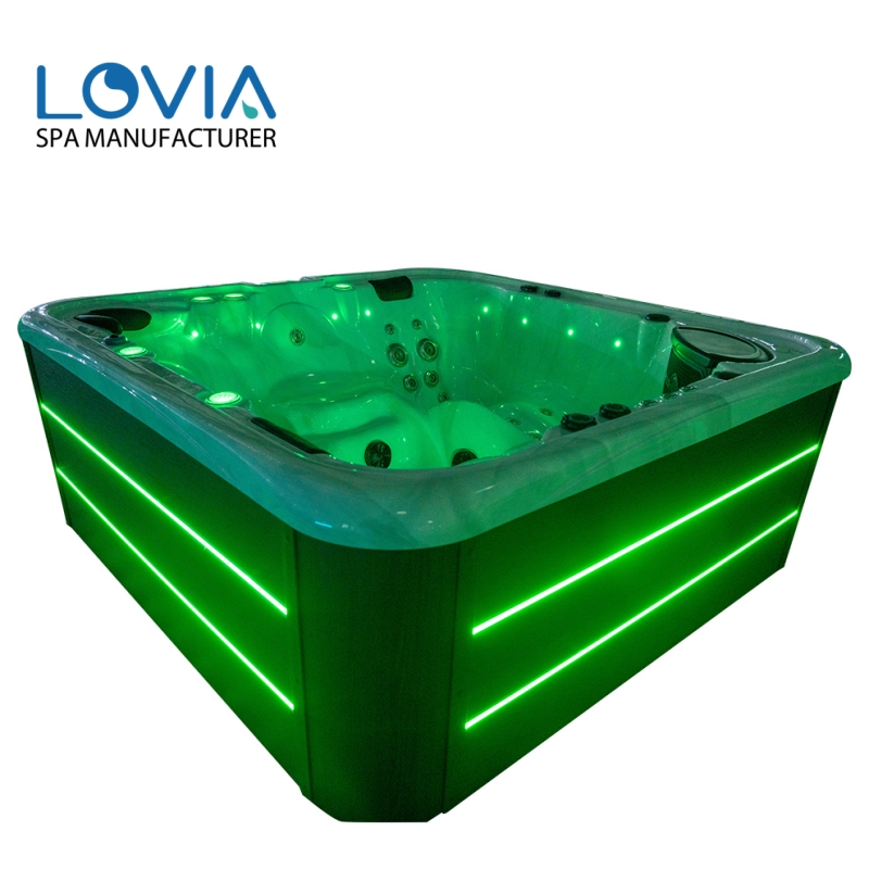 Hydrorelax Spa Massage 5 Person Hot Tub Acrylic Luxury Freestanding Bathtub Rectangular Hot Spa Tub