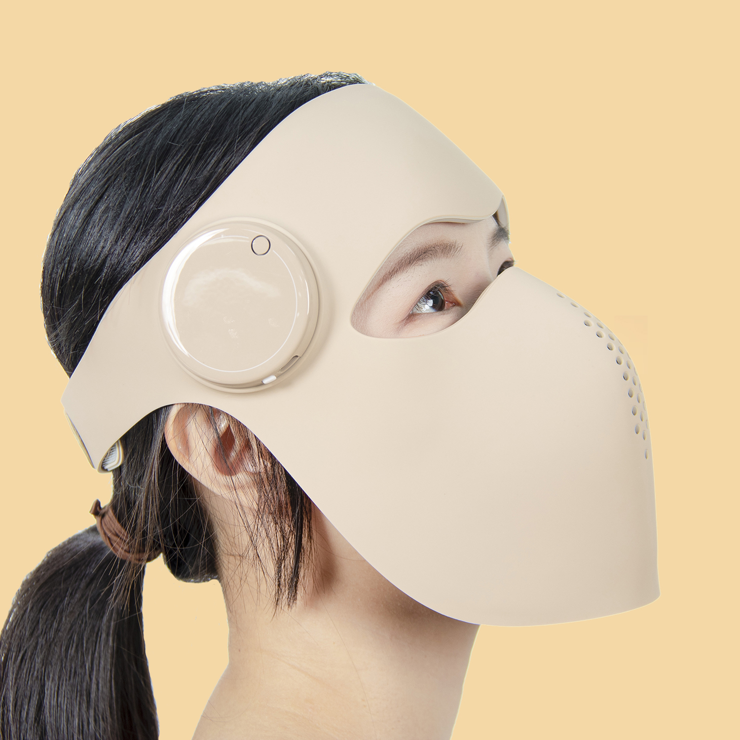 Wireless LED Silicone Facial Device with Waterproof Design 2-Year Warranty for Skin Firming & Soothing