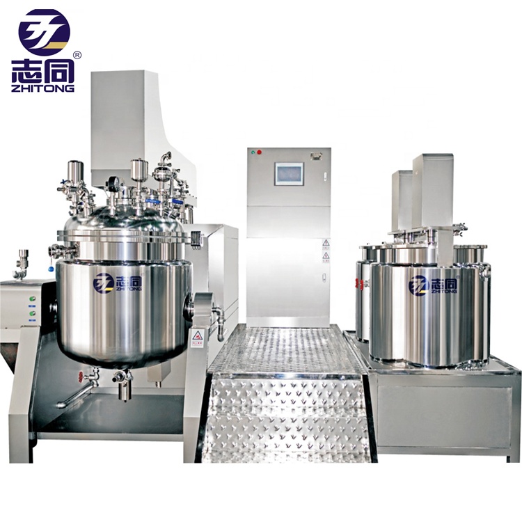 Zhitong PLC Hydraulic Liquid Mixing Machine Touch Screen Emulsification Equipment for Cosmetics Cream Lotion Skincare Production