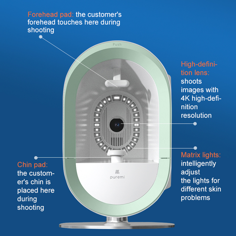 Professional AI Skin Analyzer With 12-Spectrum Light System 40MP HD Camera For Precise Skin Diagnosis In Beauty Salons &amp; Clinics
