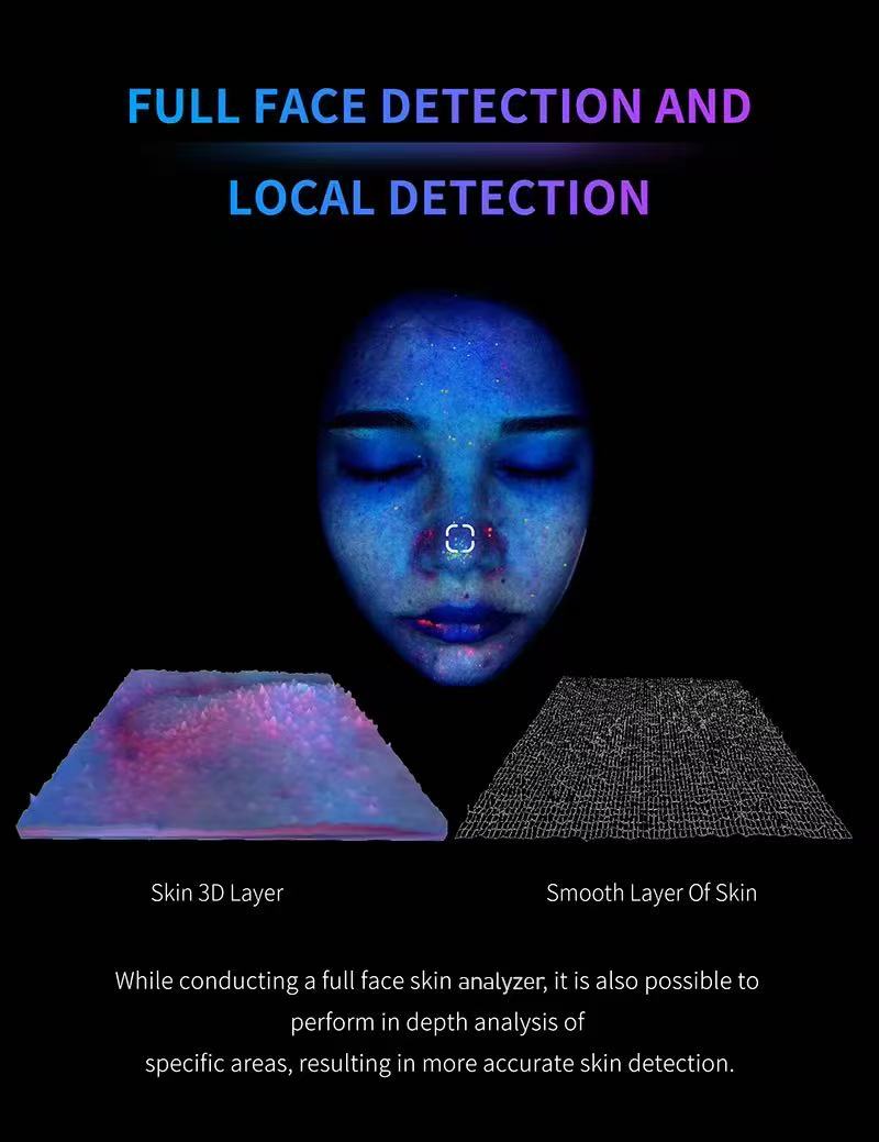 3D Face Scanner Facial Skin Analyzer Machine with Smart Touch Screen AI Technology