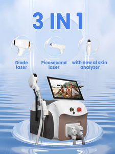 Top Selling 3 in 1 AI Skin Analyzer Pico Laser 4 Wave 808NM Diode Laser Hair Remove Machine