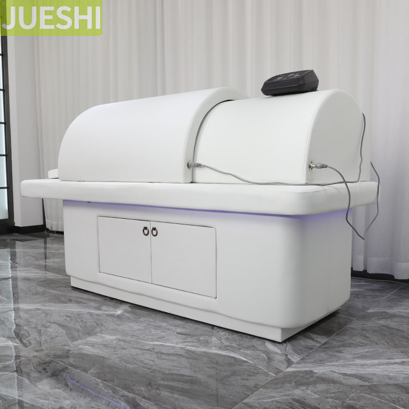 JUESHI Luxury Style Moxibustion Bed Body Therapy Bed for Beauty Salon Red Light Therapy Bed Full Body With Stand Salon Furniture
