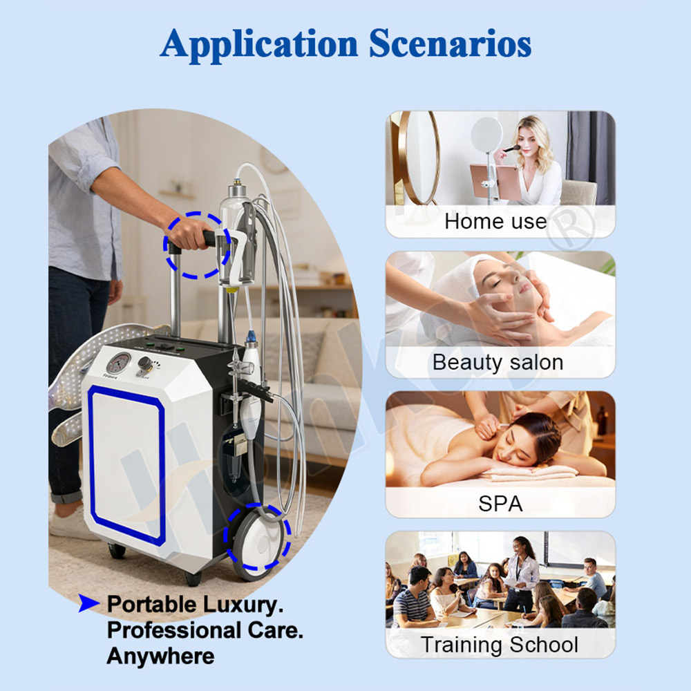 Vertical spa use Customization jet Peel Oxygen Injection and Spray Facial Hydra Water Dermabrasion Machine