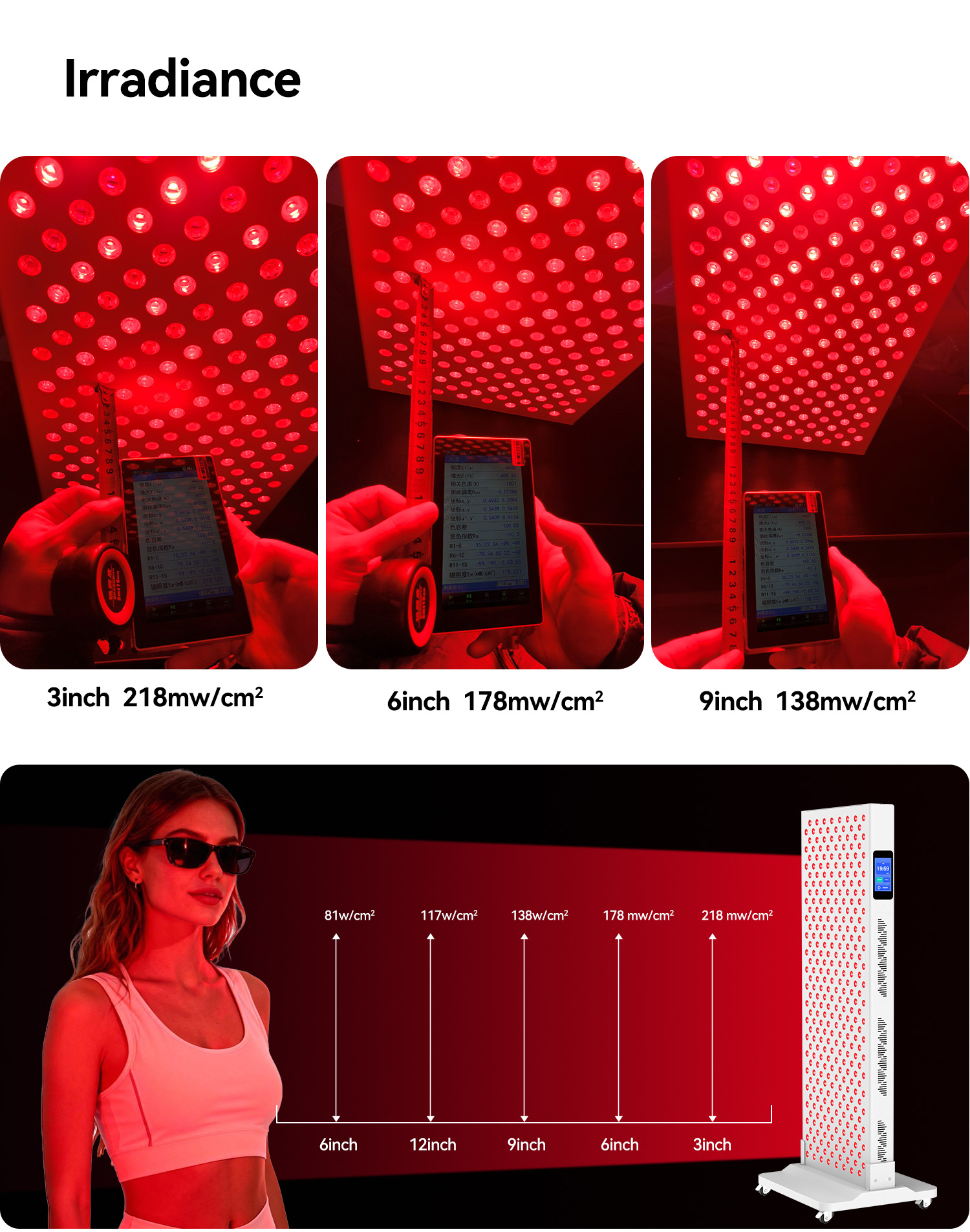 Home Use Large 660nm 850nm 400W Device for Spa Upgrade Touch Screen Full Body Red Light Therapy Panel With 360 Stand
