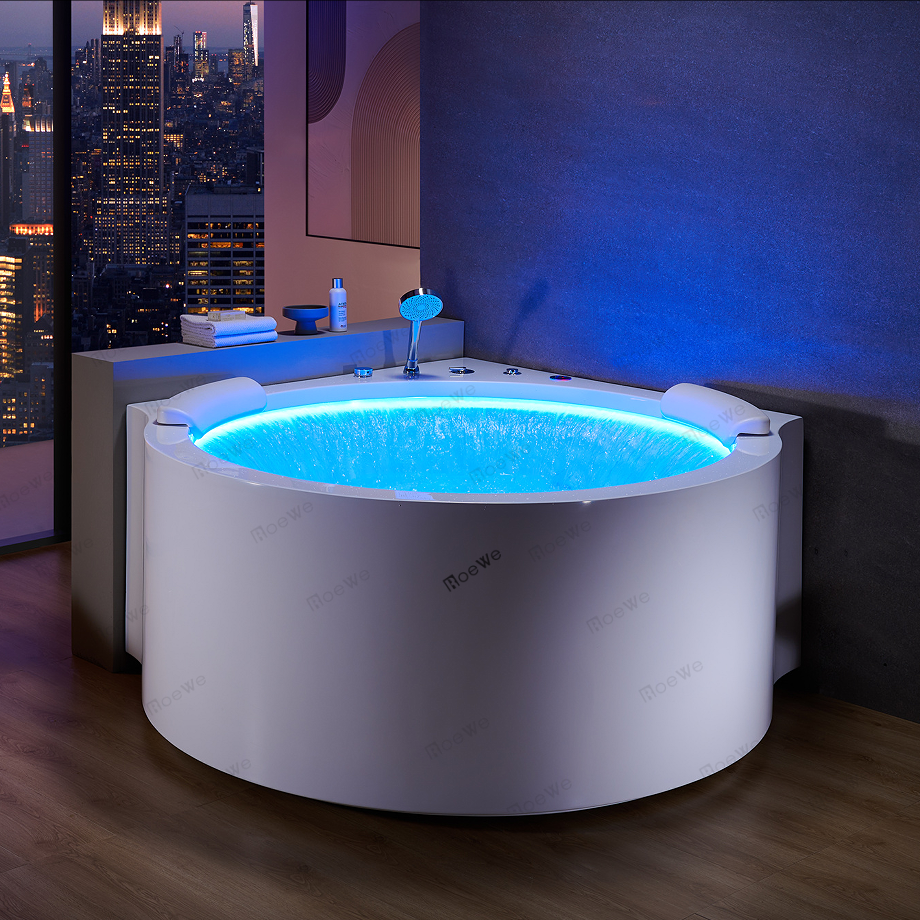 High End Hydro Sex Massage Bathtub and Jakuzzi whirlpool Spa Tub Round Waterfall Hydrotherapy Jetted Tub for Corner Bath