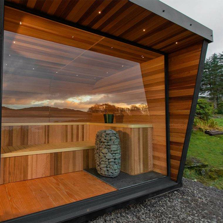 Spa Tubs Sauna Outdoor Relax Wet Lit Electric 6 Person Red Cedar Cube Outdoor Sauna With Heater Wood Sauna For Outdoor