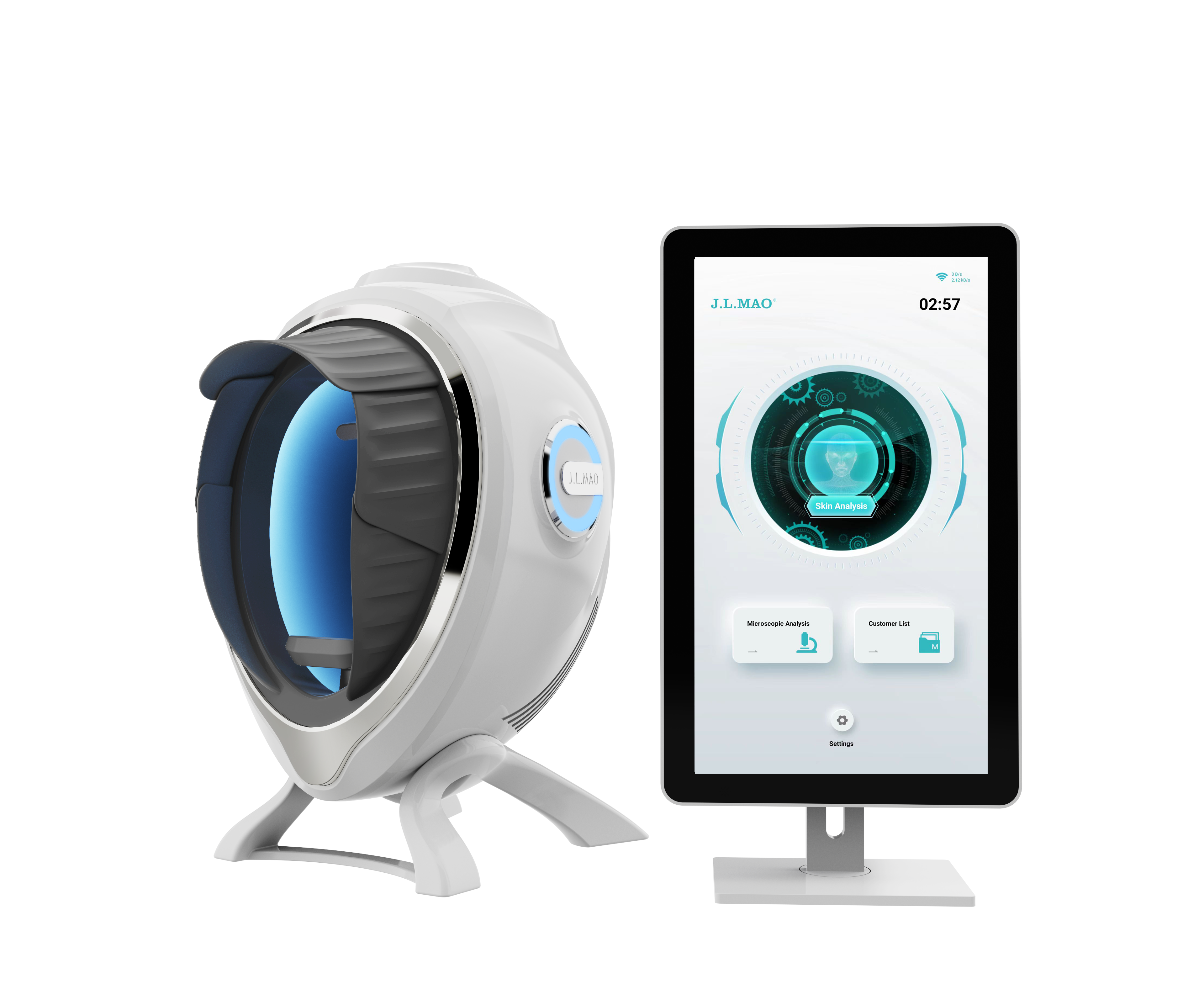 Smart 3D Face Scanner Skin Analyzer Machine Moisture Wrinkles Acne Pores Detector Beauty Salon Spa 1 Year Warranty US Plug