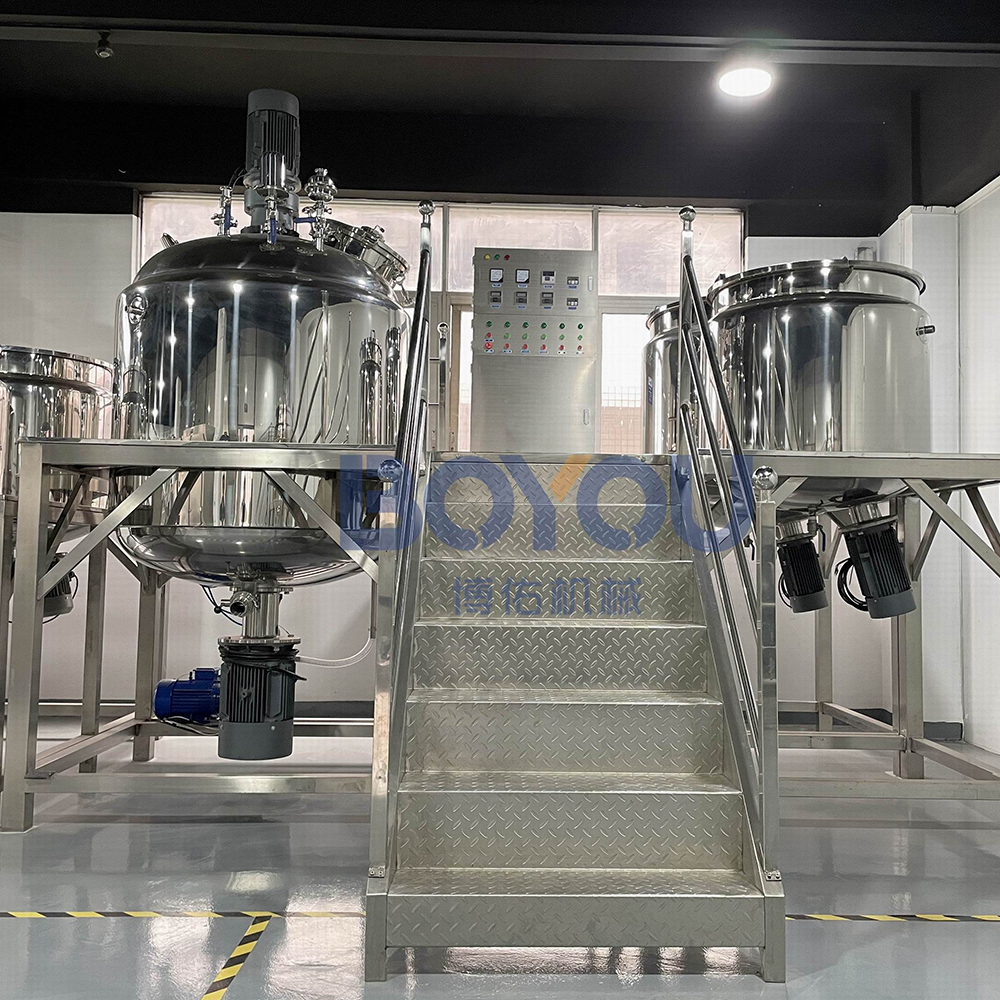 Face Care Cosmetic Manufacturing Equipment Emulsion Cream Making Emulsification Mixer Vacuum Emulsifier Machine