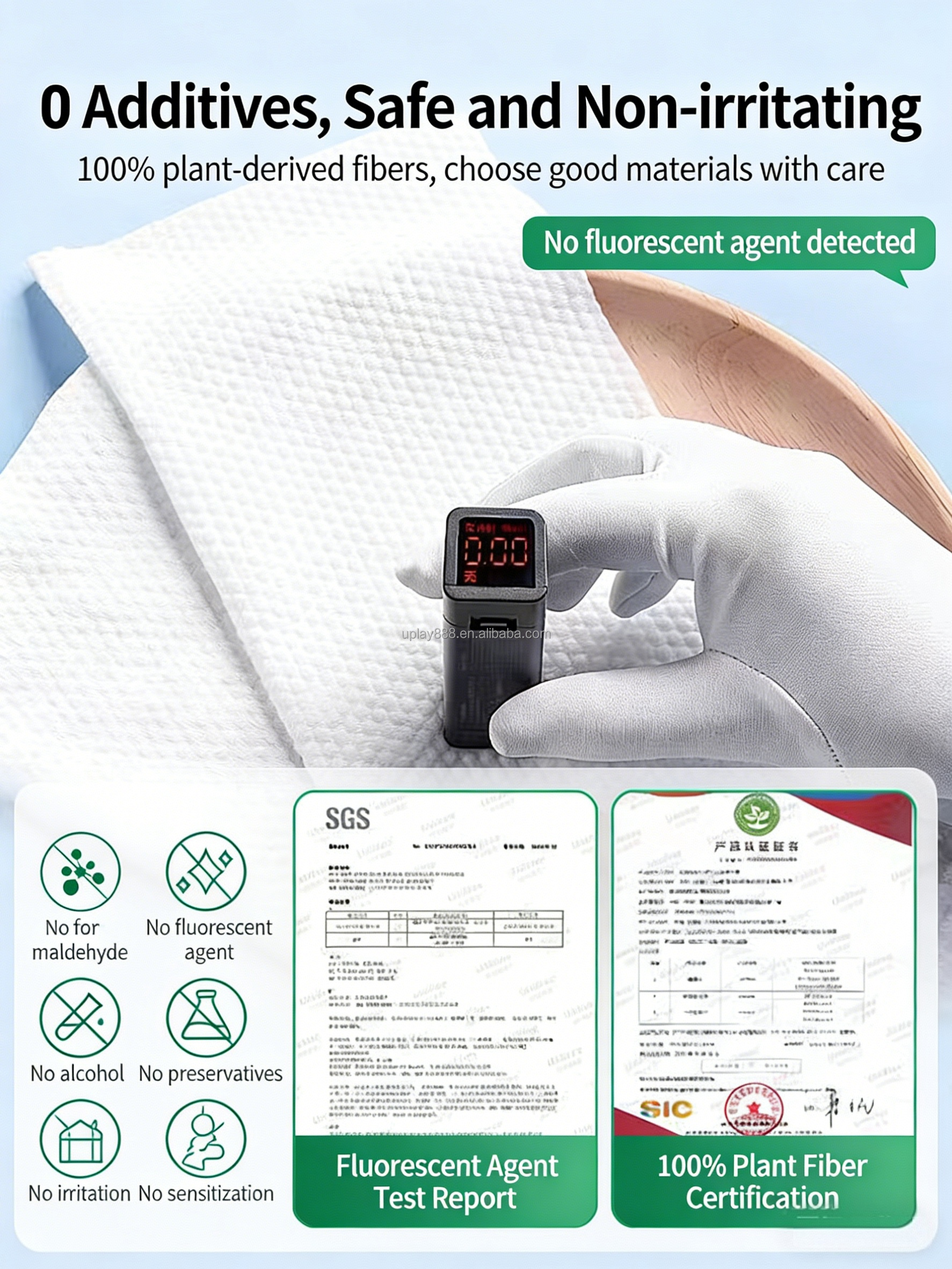 Disposable Face Towel Spunlace Nonwoven Viscose Polyester Blend Lint Free Makeup Remover Towel