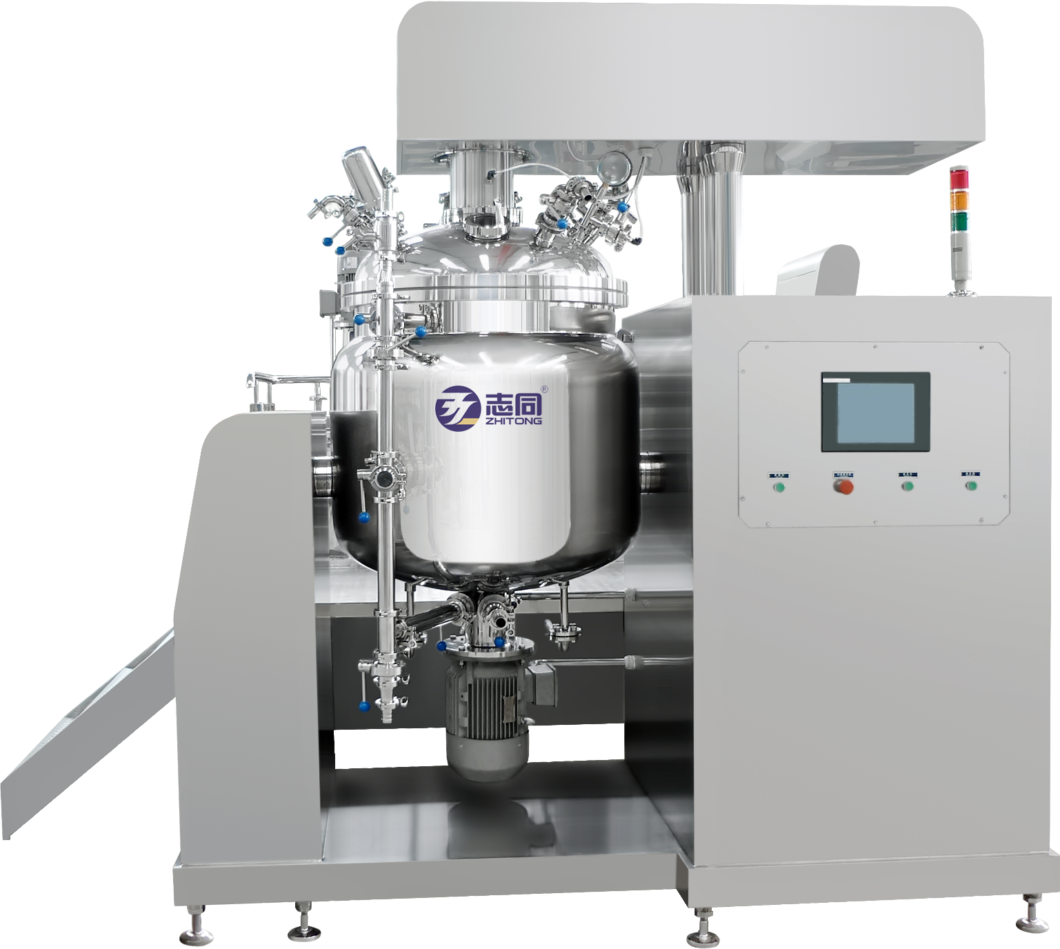 Zhitong PLC Hydraulic Liquid Mixing Machine Touch Screen Emulsification Equipment for Cosmetics Cream Lotion Skincare Production