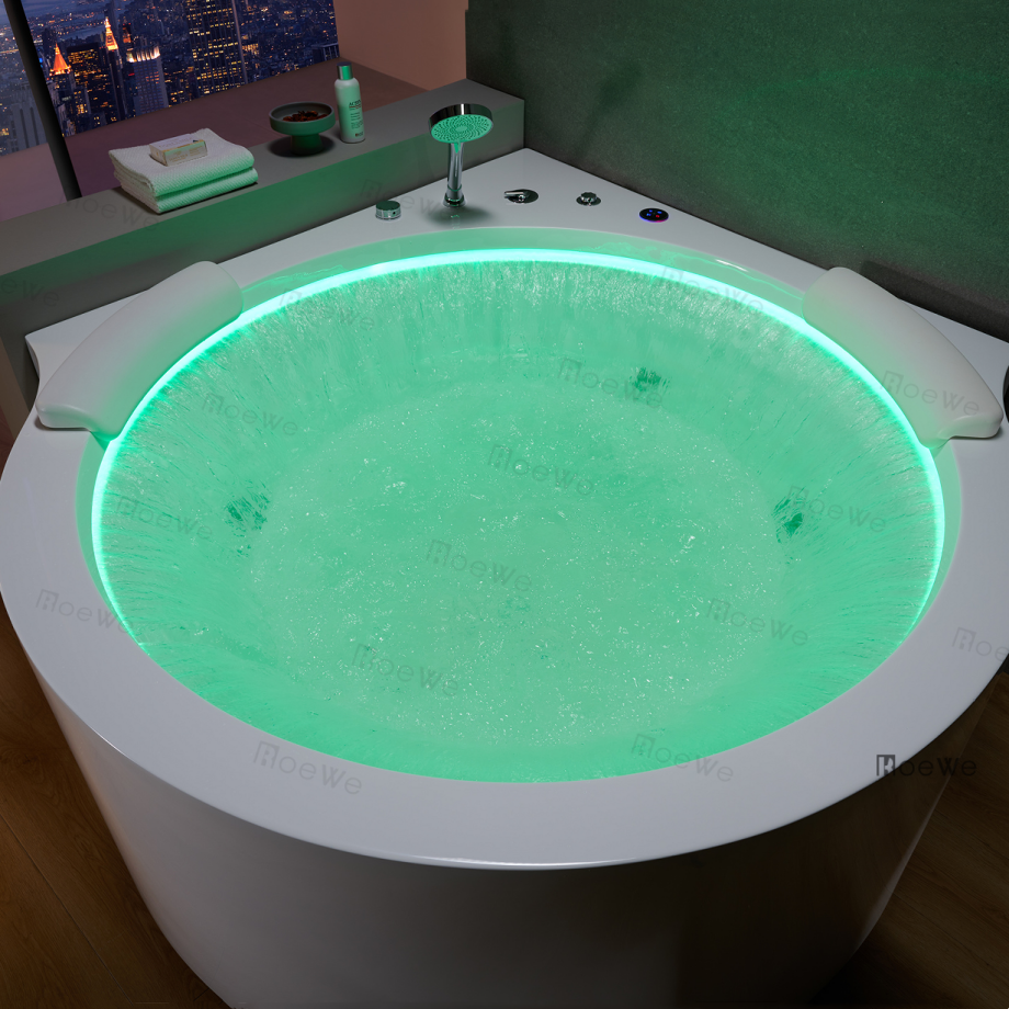 High End Hydro Sex Massage Bathtub and Jakuzzi whirlpool Spa Tub Round Waterfall Hydrotherapy Jetted Tub for Corner Bath