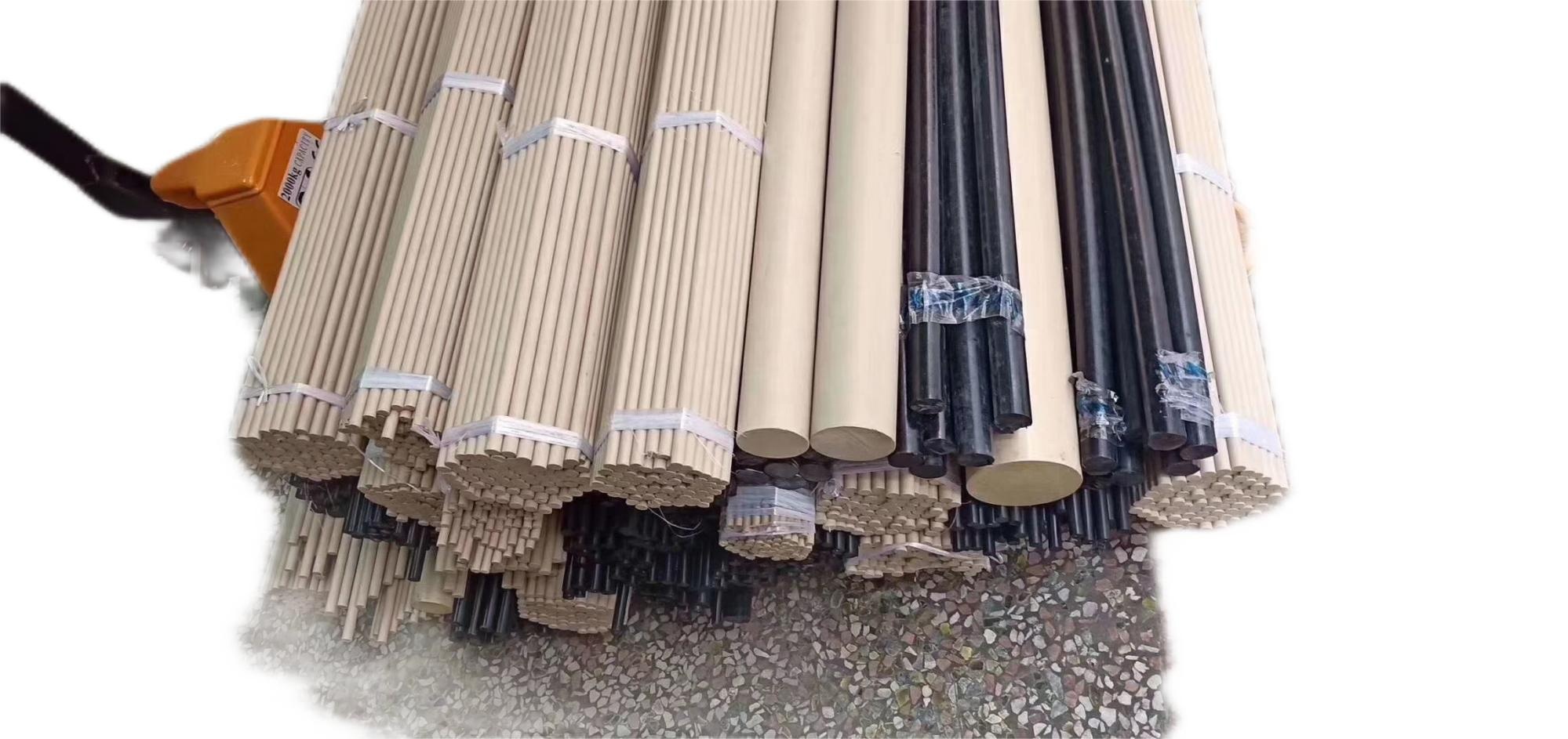 Pure GF30PEEK Rod Manufacturer Imported Fiber Reinforced PEEK Rod Food Grade Anti-Aging Fire Resistant Features for Industrial