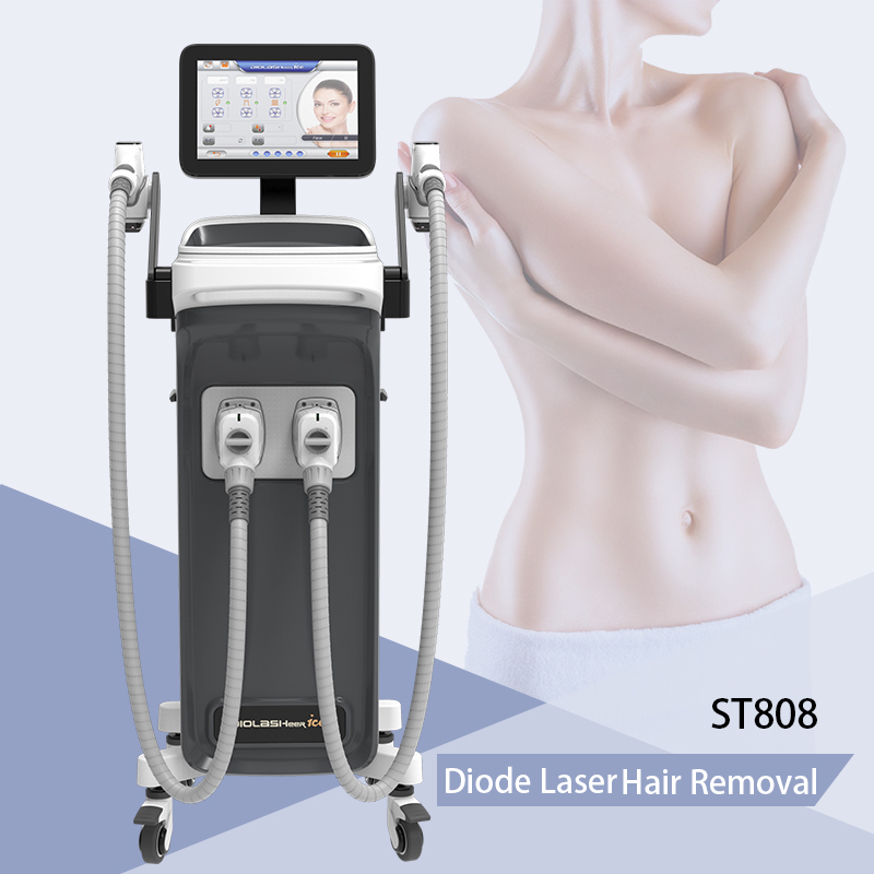 Factory OEM ODM Dual Handles Design Online Technical Support Diode Laser Hair Removal Equipment for International Beauty Market