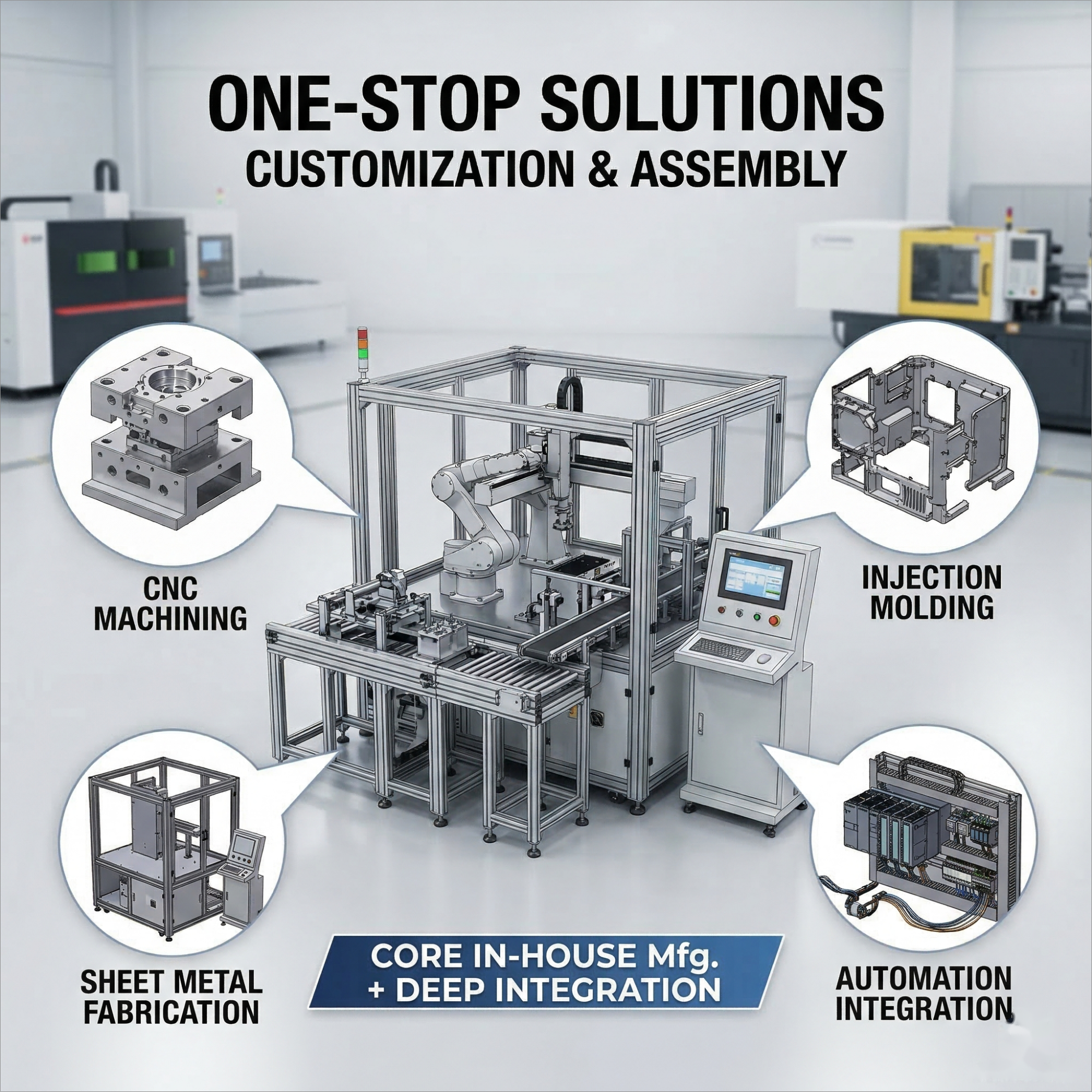 ISO 13485 Medical Aesthetic Integrated Manufacturing German CNC Injection Molding Sheet Meta Automated One-Stop Service