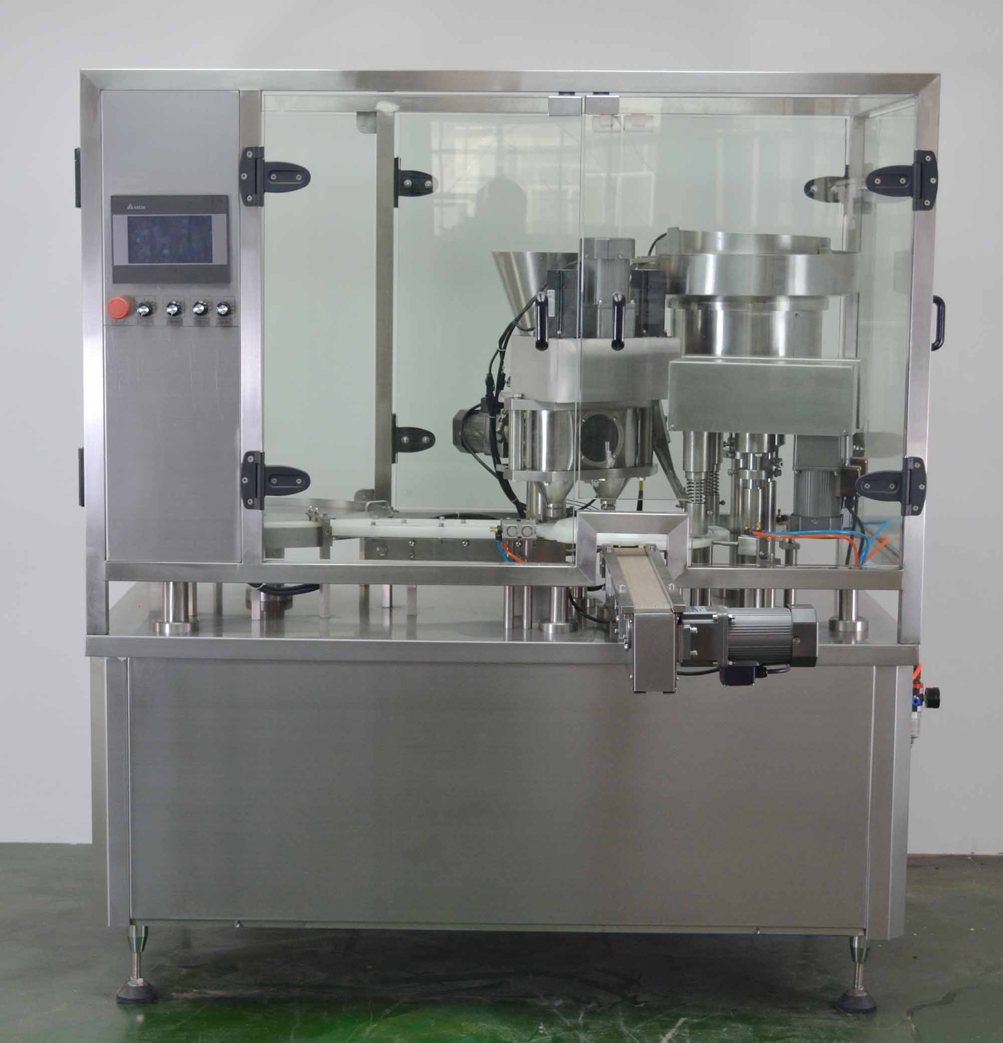 Automatic 2/4 Heads Vial Powder Filling Stoppering Capping Machine