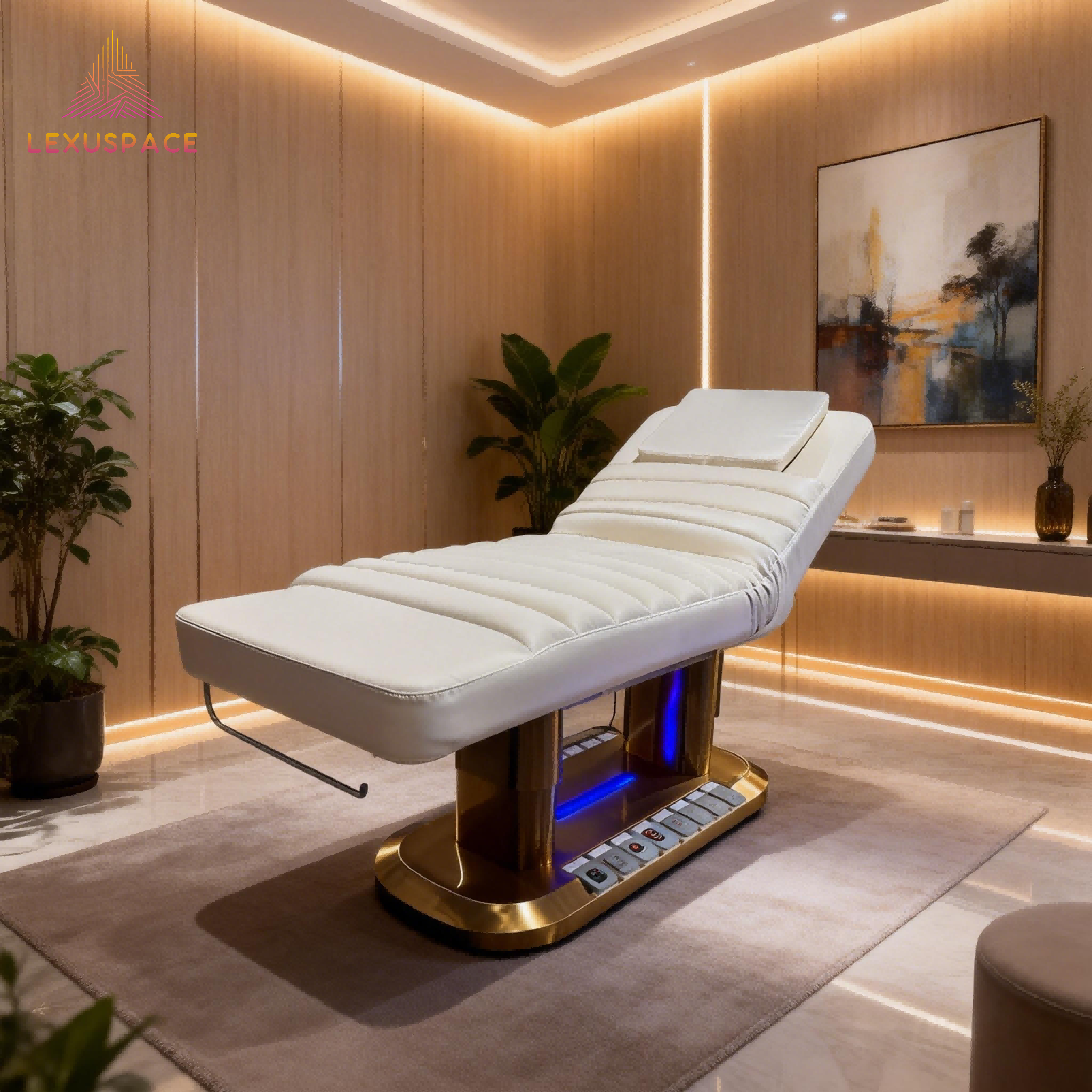 Beauty Bed Manufacturer 4 Motor Cosmetic Treatment Massage Bed with Smart Foot Control