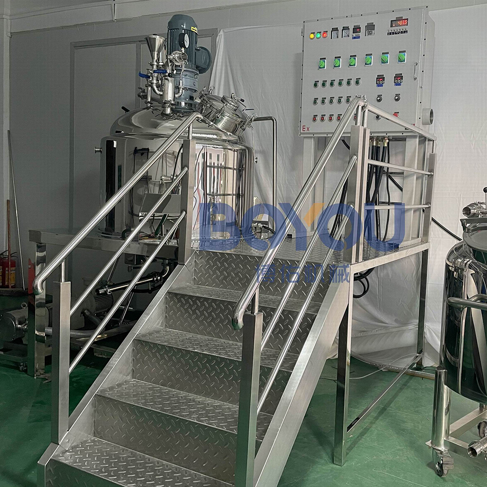 Face Care Cosmetic Manufacturing Equipment Emulsion Cream Making Emulsification Mixer Vacuum Emulsifier Machine