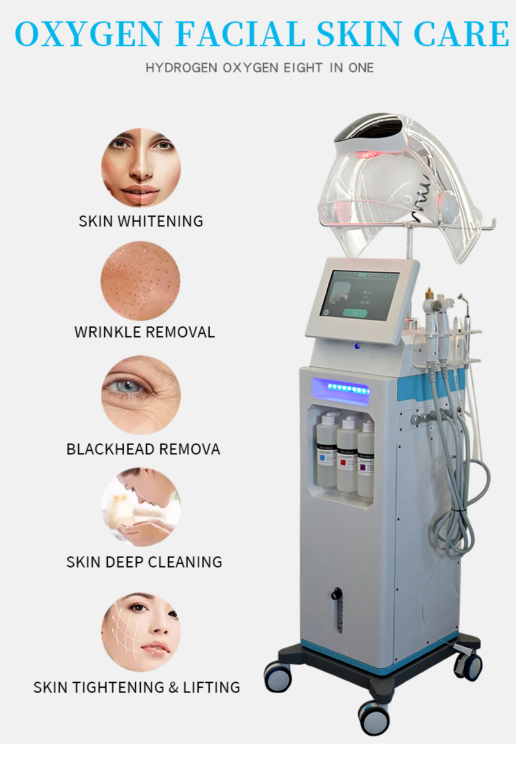 Hydro Dermabrasion Oxygen Injection Machine, Multi-functional Facial Device for Deep Cleansing