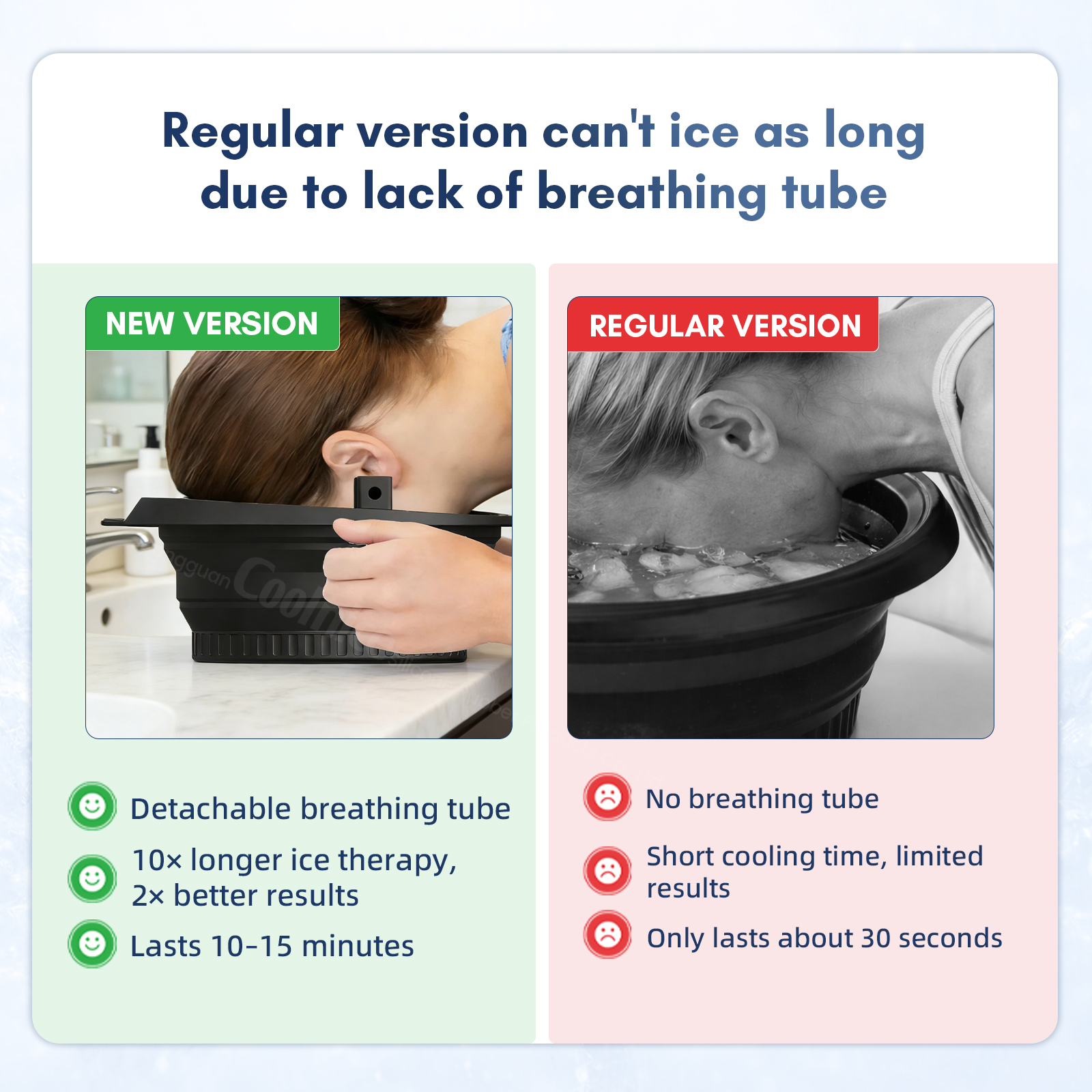 New Product Idea 2026 Skincare Tool Accessories BPA Free Silicone Facial Ice Therapy Basin With Breathing Tubes