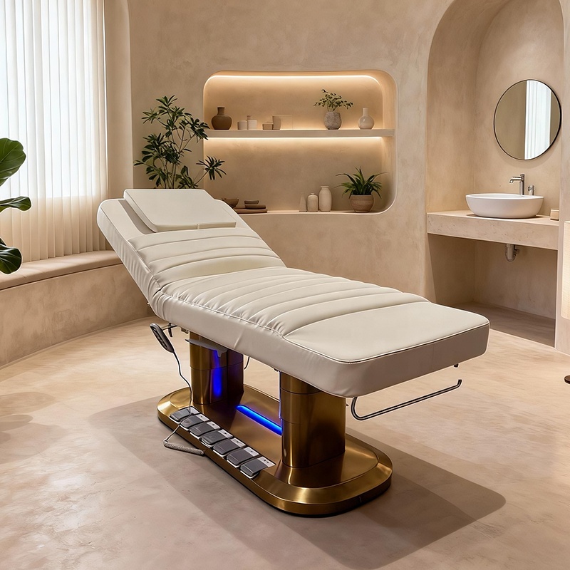 Beauty Bed Manufacturer 4 Motor Cosmetic Treatment Massage Bed with Smart Foot Control
