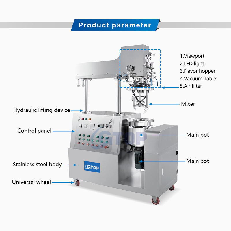 Gtop Facial Cream Processing Line Cosmetic Mixing Stainless Reactor Agitator Aloe Vera Gel Production Making Machine