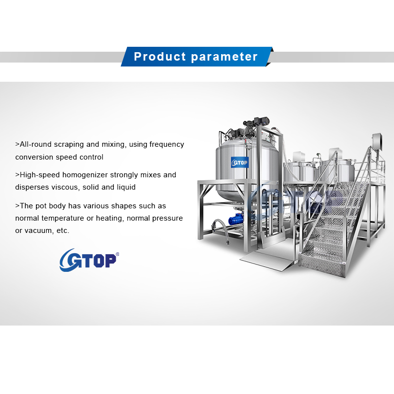 Selling high cost performance Cosmetic Manufacturing Production Line Heating Mixer Hair Gel Making Machine Liquid Soap Making Machine