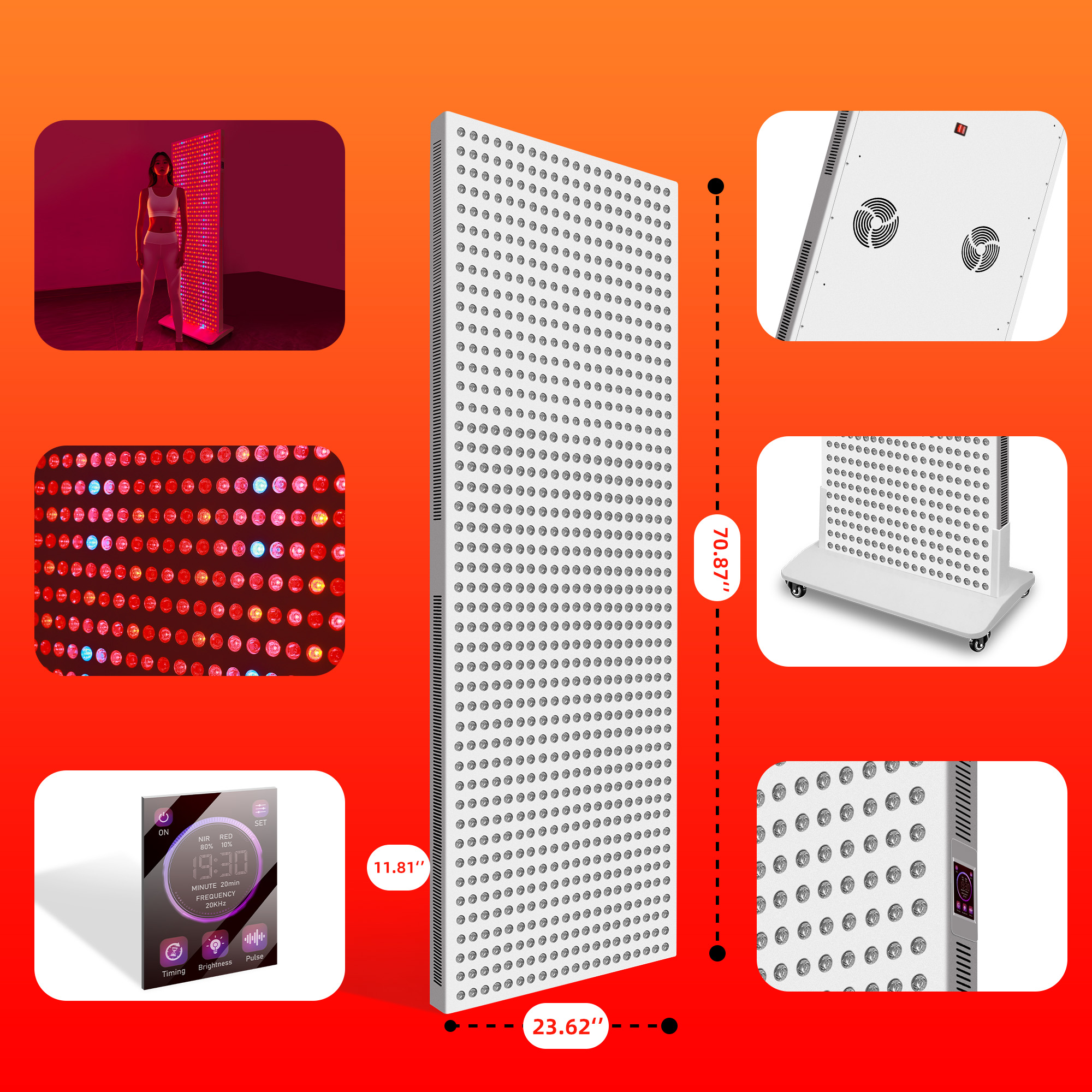 2025 Newest RT4500S+ Full Body 8 Waves High Irradiance Low EMF Medical Grade Clinic Spa Red Light Therapy Panel Full Body